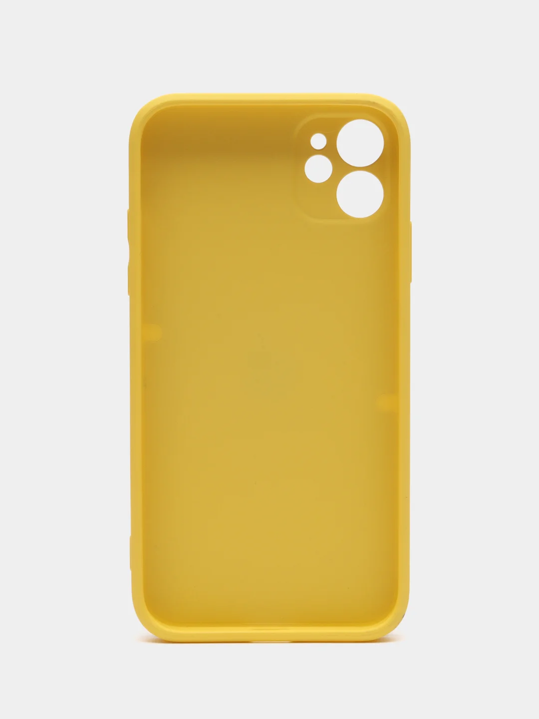 Желтый чехол для iPhone 11, силиконовый, со стеклянной панелью