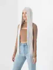 Серебряный парик длинный 100 см