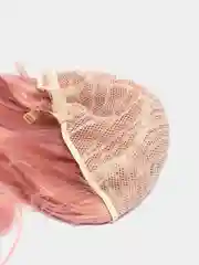 Коралловый меланж парик волнистый с длинной челкой