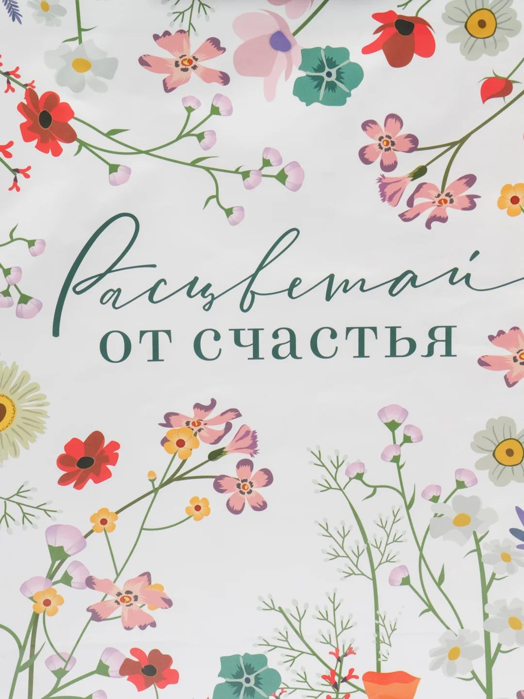Пакет подарочный "Расцветай от счастья", ML 21 х 25 х 8 см