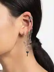 Серебряный серьги / серьги каффы / висячие серьги / серьги со стразами / женские серьги / украшение
