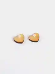 Серьги гвоздик смола деревянные красные сердце сердечко детские гипоаллергенные детские