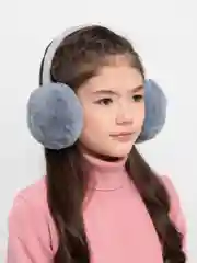 Серый меховые наушники
