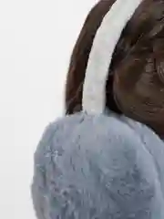 Серый меховые наушники