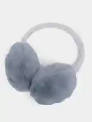 Серый меховые наушники