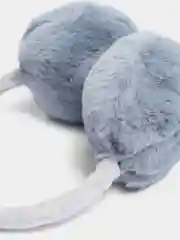 Серый меховые наушники