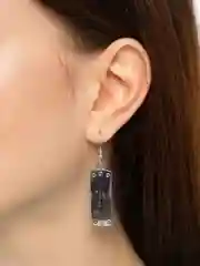 Серебряный серьги изображение " Конохи, Акацуки ,Сюрикен,Кунай " из аниме "Наруто"