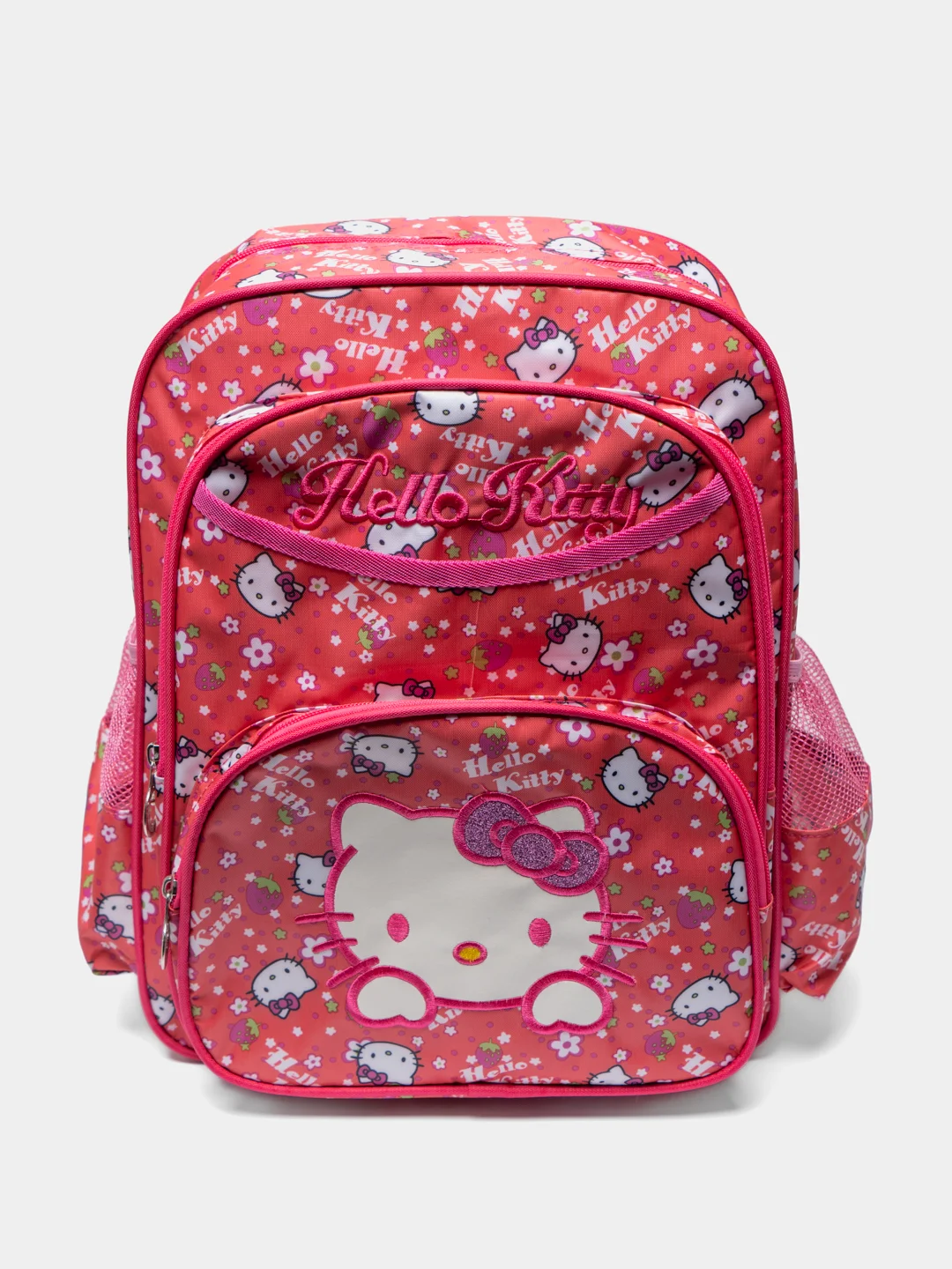 Коралловый детский рюкзак Hello Kitty (Хеллоу Китти), школьный