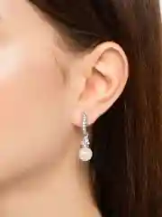 Серебряный свадебная бижутерия: колье и серьги