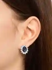 Комплект серьги и колье сапфир на каждый день