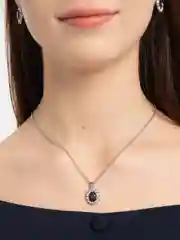 Комплект серьги и колье сапфир на каждый день