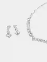 Серебряный комплект украшений из 2х, 3х предметов, со стразами, свадебная бижутерия, серьги, колье, змея