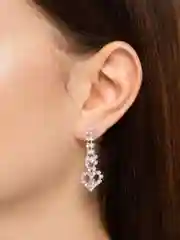 Серебряный комплект украшений из 2х, 3х предметов, со стразами, свадебная бижутерия, серьги, колье, змея