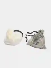 Белый наушники утепленные, ушки с искусственным мехом