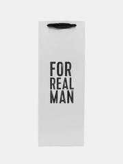 Пакет подарочный под бутылку "For real man", 36 х 13 х 10 см