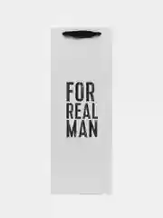 Пакет подарочный под бутылку "For real man", 36 х 13 х 10 см