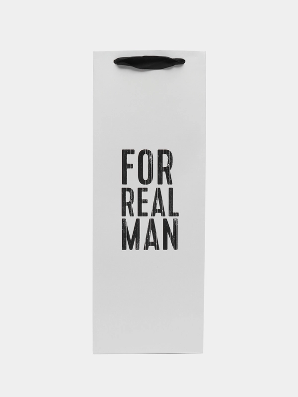 Пакет подарочный под бутылку "For real man", 36 х 13 х 10 см