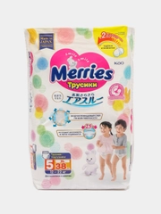 Трусики-подгузники Merries для детей, XL, 12-22 кг, 38 штук