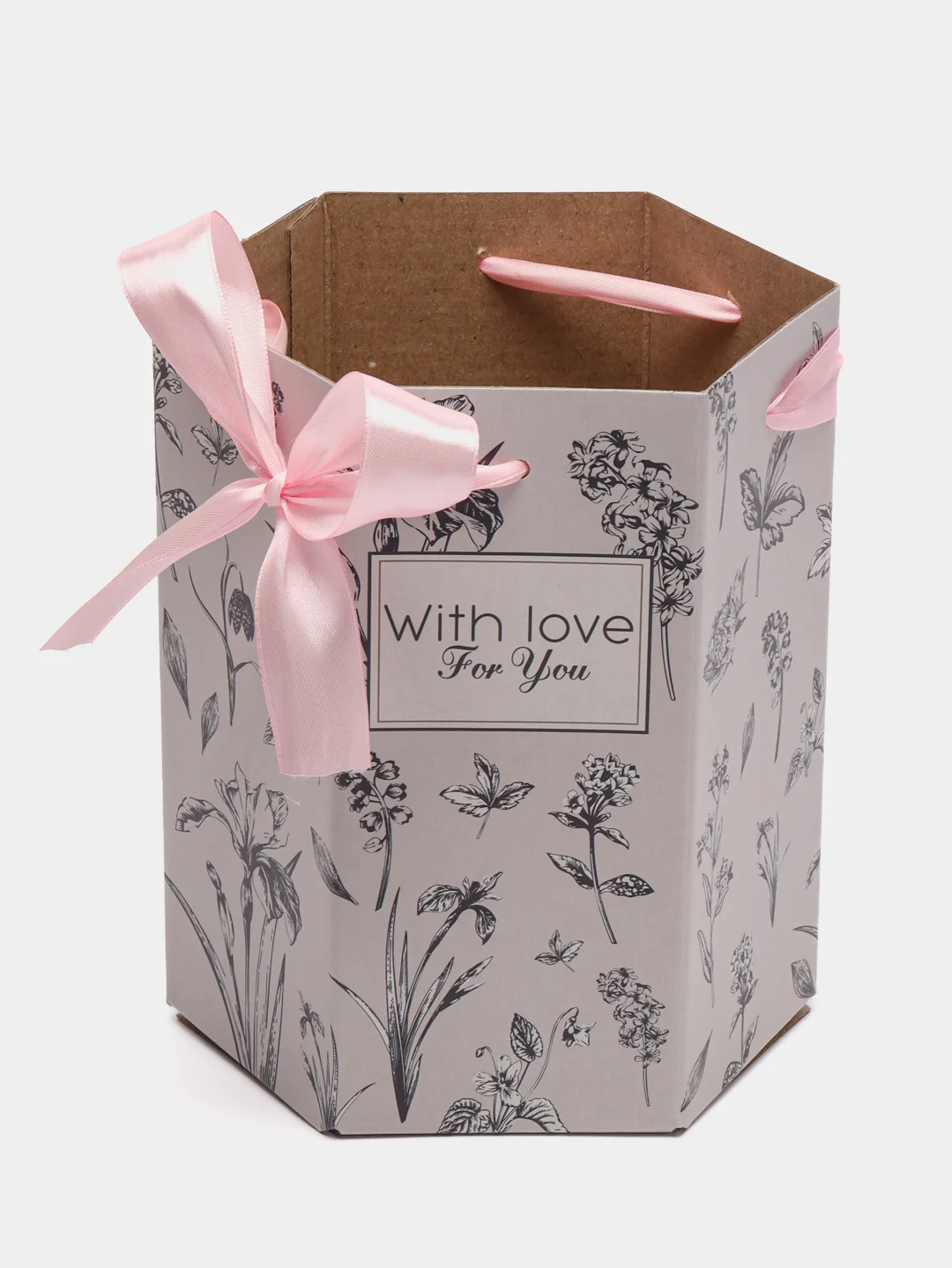 Переноска складная With love for you, в форме шестигранника, 17 х 14,8 х 19,5 см