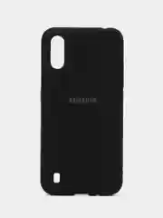 Черный чехол Silicone Case для Samsung A01, силиконовый