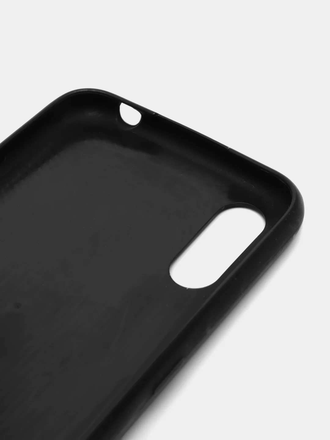 Черный чехол для Samsung A01, под кожу, силиконовый
