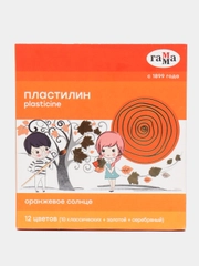 Пластилин Гамма "Оранжевое солнце", 12 цветов, 172г, со стеком,