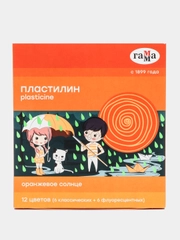 Пластилин Гамма "Оранжевое солнце", 12 цветов 168г, со стеком.