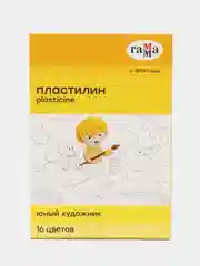 Пластилин Гамма "Юный художник" NEW, 16 цветов, 224г, со стеком,