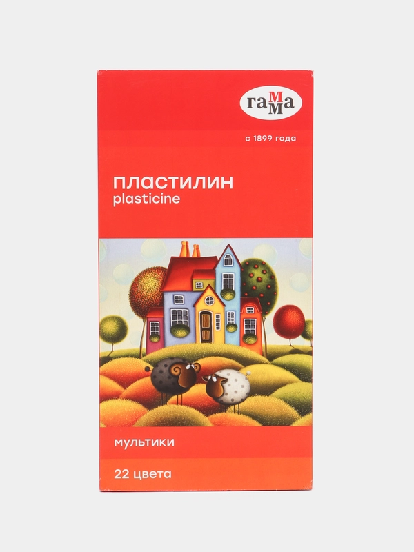Пластилин Гамма "Мультики", 22 цвета, 440г, со стеком,