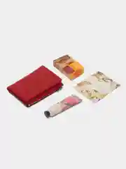 Красный кошелек женский из эко-кожи в подарочной упаковке/портмоне