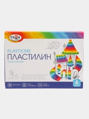 Пластилин Гамма "Классический", 08 цветов, 160г, со стеком,