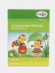 Пластилин восковой мягкий Гамма "Пчелка", 08 цветов, 120г, со стеком,