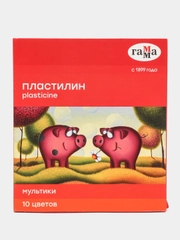 Пластилин Гамма "Мультики", 10 цветов, 200г, со стеком,