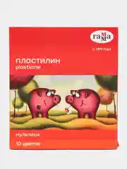 Пластилин Гамма "Мультики", 10 цветов, 200г, со стеком,