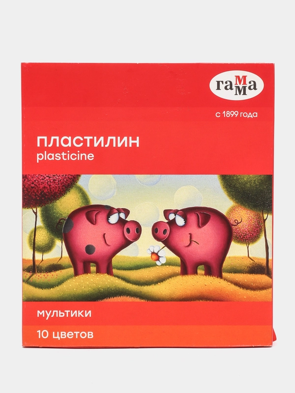 Пластилин Гамма "Мультики", 10 цветов, 200г, со стеком,