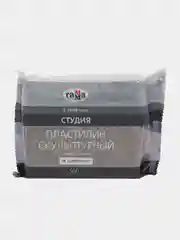 Пластилин скульптурный Гамма "Студия", серый, мягкий, 500г, пакет