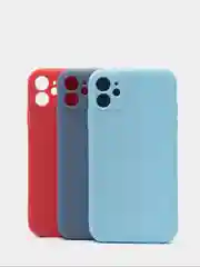 Голубой чехол iPhone 11 силиконовый с защитой камеры противоударный ( Айфон 11 )