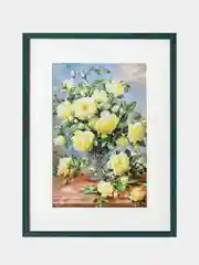 Зеленый картина для интерьера РОЗЫ БЕЛЫЕ/картина на стену/цветы