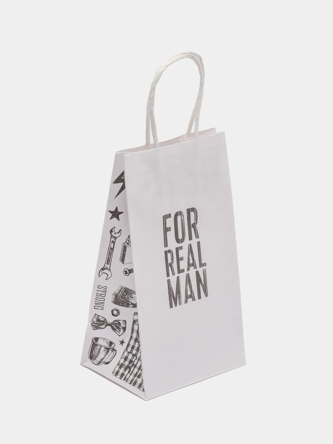 Пакет подарочный "For real man", 12 х 21 х 9 см