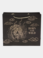 Пакет крафтовый Born to be wild, с пластиковым окном, 31 х 26 х 11 см