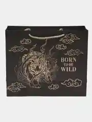 Пакет крафтовый Born to be wild, с пластиковым окном, 31 х 26 х 11 см