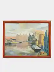 Бордовый картина для интерьера АМСТЕРДАМ/для дома/на стену/пейзаж