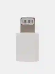 Белый переходник адаптер Lightning(папа) - TYPE-C(мама)