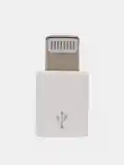 Белый переходник адаптер Lightning(папа) - TYPE-C(мама)