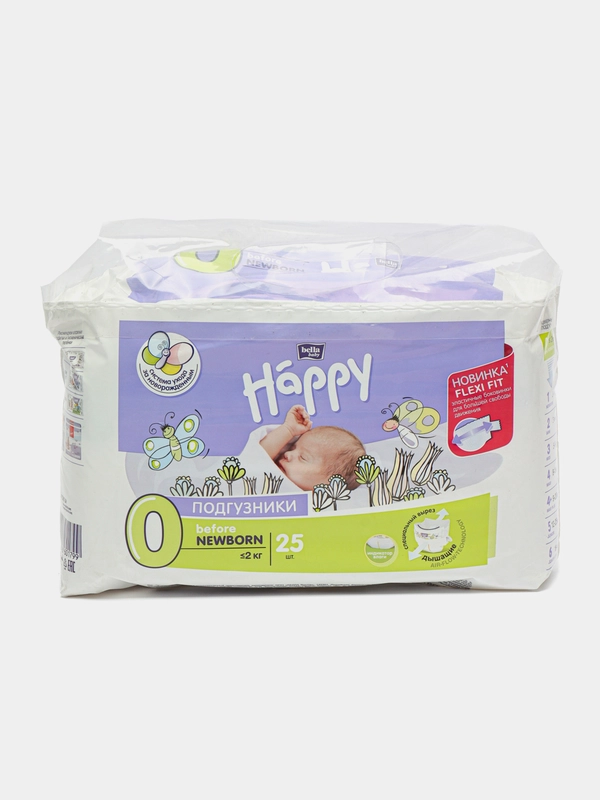 Подгузники гигиенические для детей "bella baby Happy" before NEWBORN, до 2-х кг, 25 шт