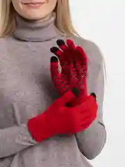 Красный перчатки демисезонные мужские, женские, для экрана сенсорные  touch screen