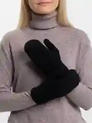 Черный зимние варежки, шерстяные
