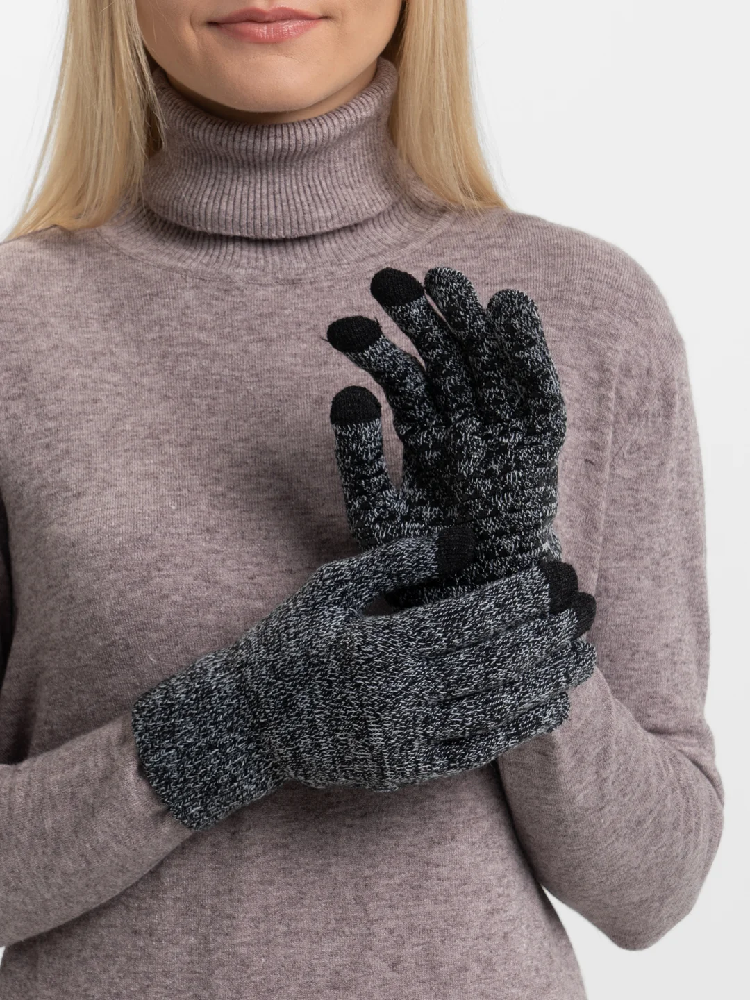 Серый перчатки демисезонные мужские, женские, для экрана сенсорные touch screen