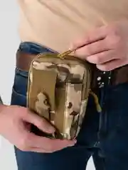 Золотистый хаки сумка на пояс мужская, тактическая