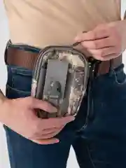 Бежевый меланж сумка на пояс мужская, тактическая